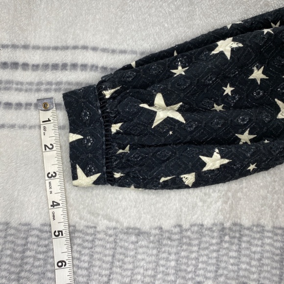 Farm Rio Stardust Mini Dress Eyelet Ruffle Star Print Babydoll Size S - Picture 7 of 12